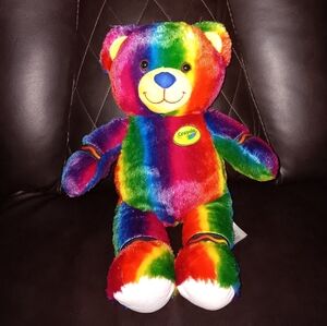 Build a Bear 16" Crayola Teddy Bear Rainbow Stripe Scented 2021 Animal Plush